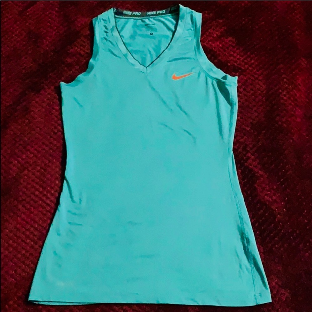 Teal Nike pro tank top size small